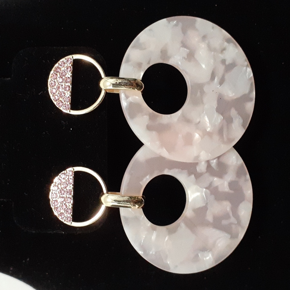 Pink Earrings with Pink Stones